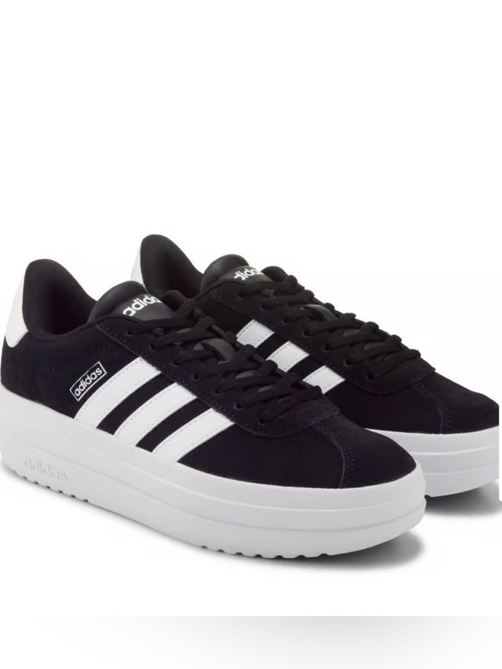 Adidas VL Court BOLD  Black & White Suede Sneakers. Brand new. Never worn.